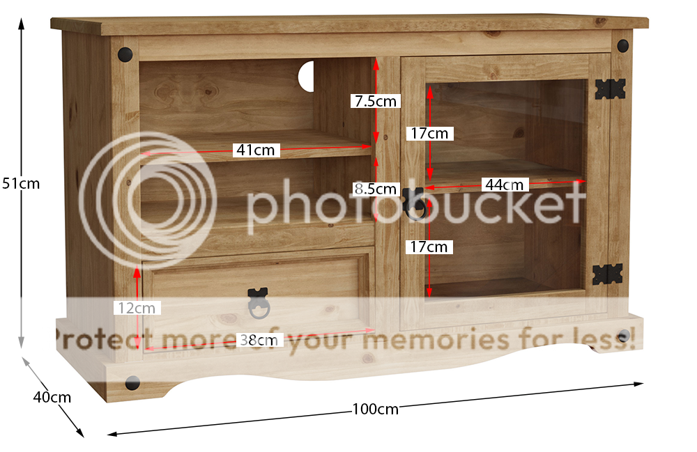 Corona Fernsehschrank Fernsehtisch TV Schublade Konsolenfach Pinie